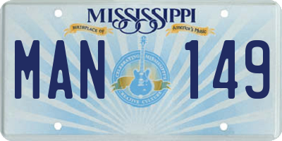 MS license plate MAN149