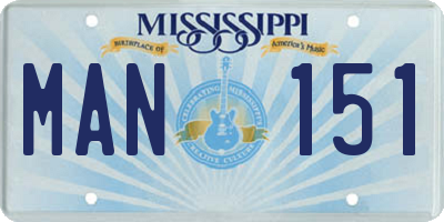 MS license plate MAN151