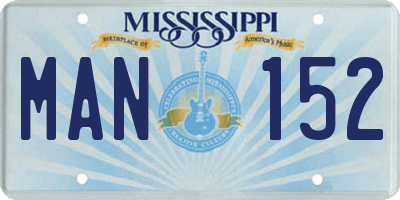 MS license plate MAN152