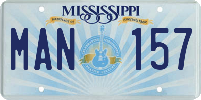 MS license plate MAN157