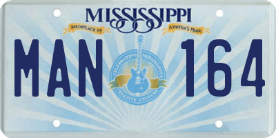 MS license plate MAN164