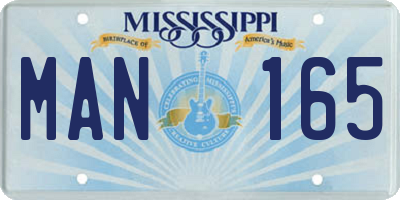 MS license plate MAN165