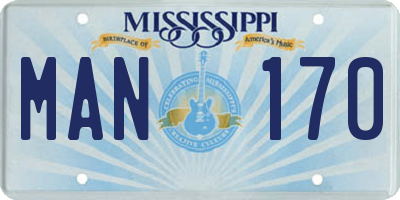 MS license plate MAN170