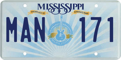 MS license plate MAN171