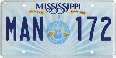 MS license plate MAN172