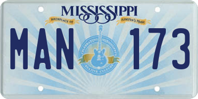 MS license plate MAN173