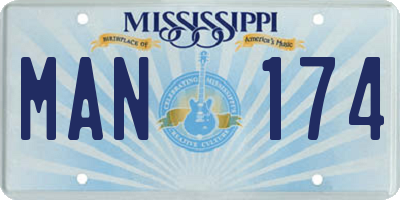 MS license plate MAN174