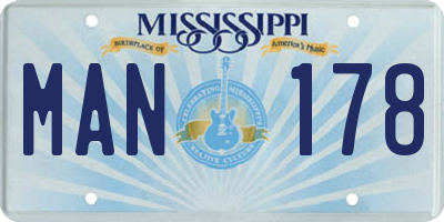 MS license plate MAN178