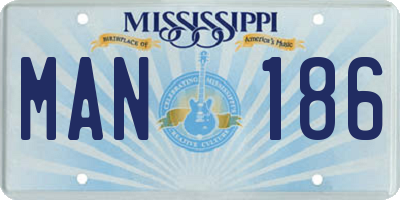 MS license plate MAN186