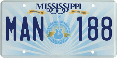 MS license plate MAN188