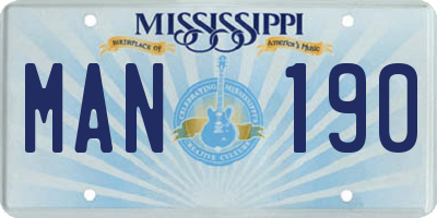 MS license plate MAN190