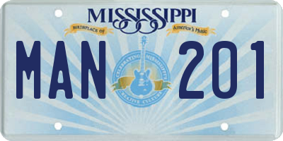 MS license plate MAN201