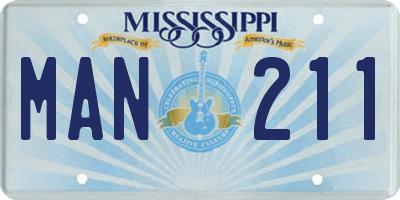 MS license plate MAN211