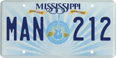 MS license plate MAN212