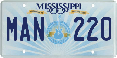 MS license plate MAN220