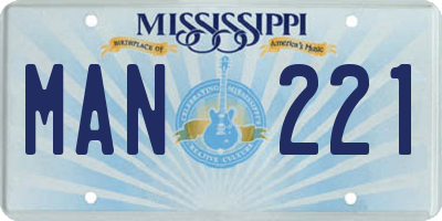 MS license plate MAN221