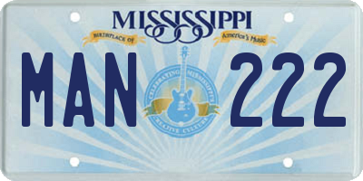 MS license plate MAN222