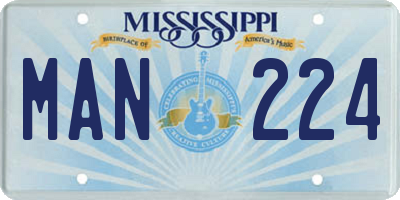 MS license plate MAN224