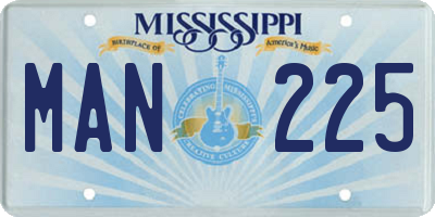 MS license plate MAN225
