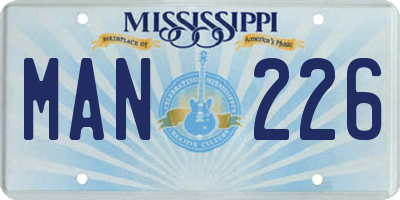 MS license plate MAN226