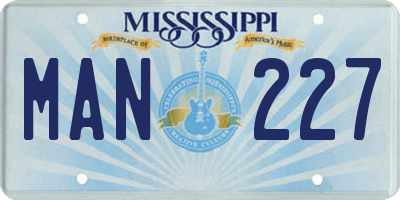 MS license plate MAN227