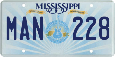 MS license plate MAN228