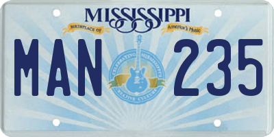 MS license plate MAN235