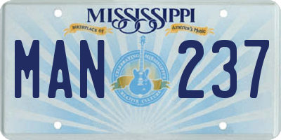 MS license plate MAN237