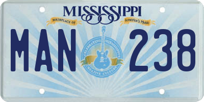 MS license plate MAN238