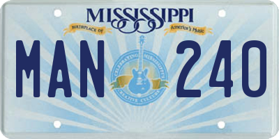 MS license plate MAN240
