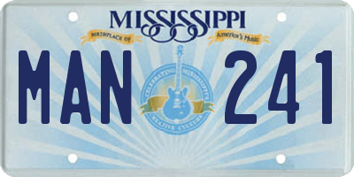 MS license plate MAN241