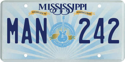MS license plate MAN242