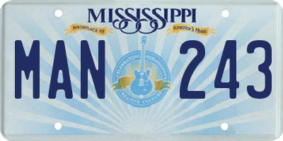 MS license plate MAN243