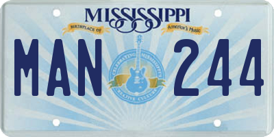 MS license plate MAN244