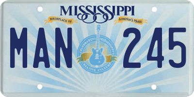 MS license plate MAN245