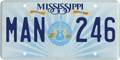 MS license plate MAN246