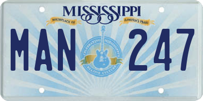 MS license plate MAN247