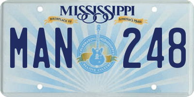 MS license plate MAN248