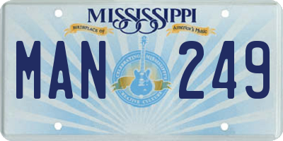MS license plate MAN249