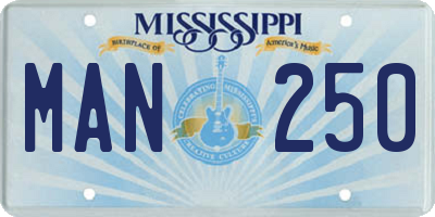 MS license plate MAN250
