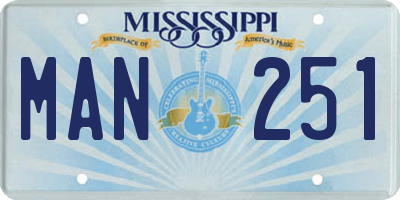 MS license plate MAN251