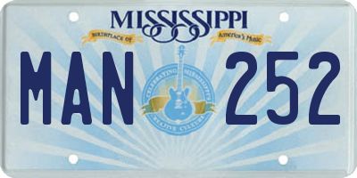 MS license plate MAN252