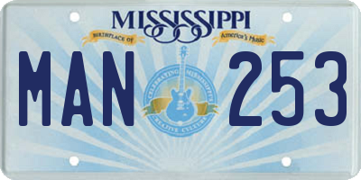 MS license plate MAN253