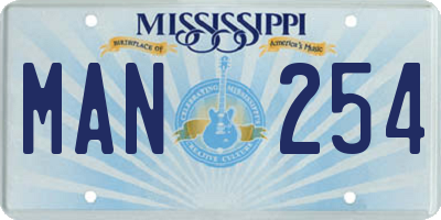 MS license plate MAN254