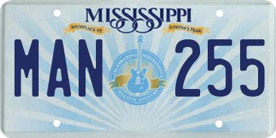MS license plate MAN255