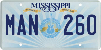 MS license plate MAN260