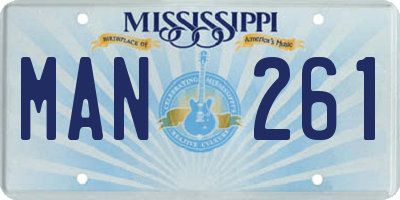 MS license plate MAN261