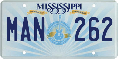 MS license plate MAN262