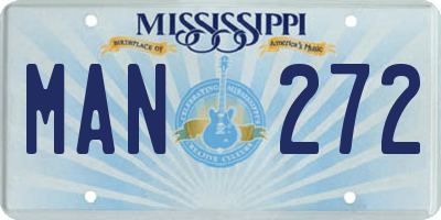MS license plate MAN272