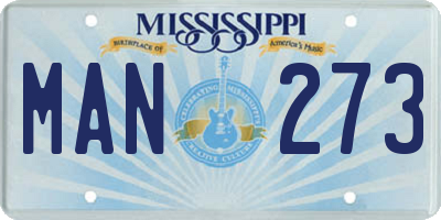 MS license plate MAN273